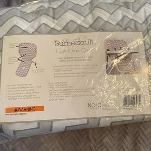 Soft grey and white high chair pad